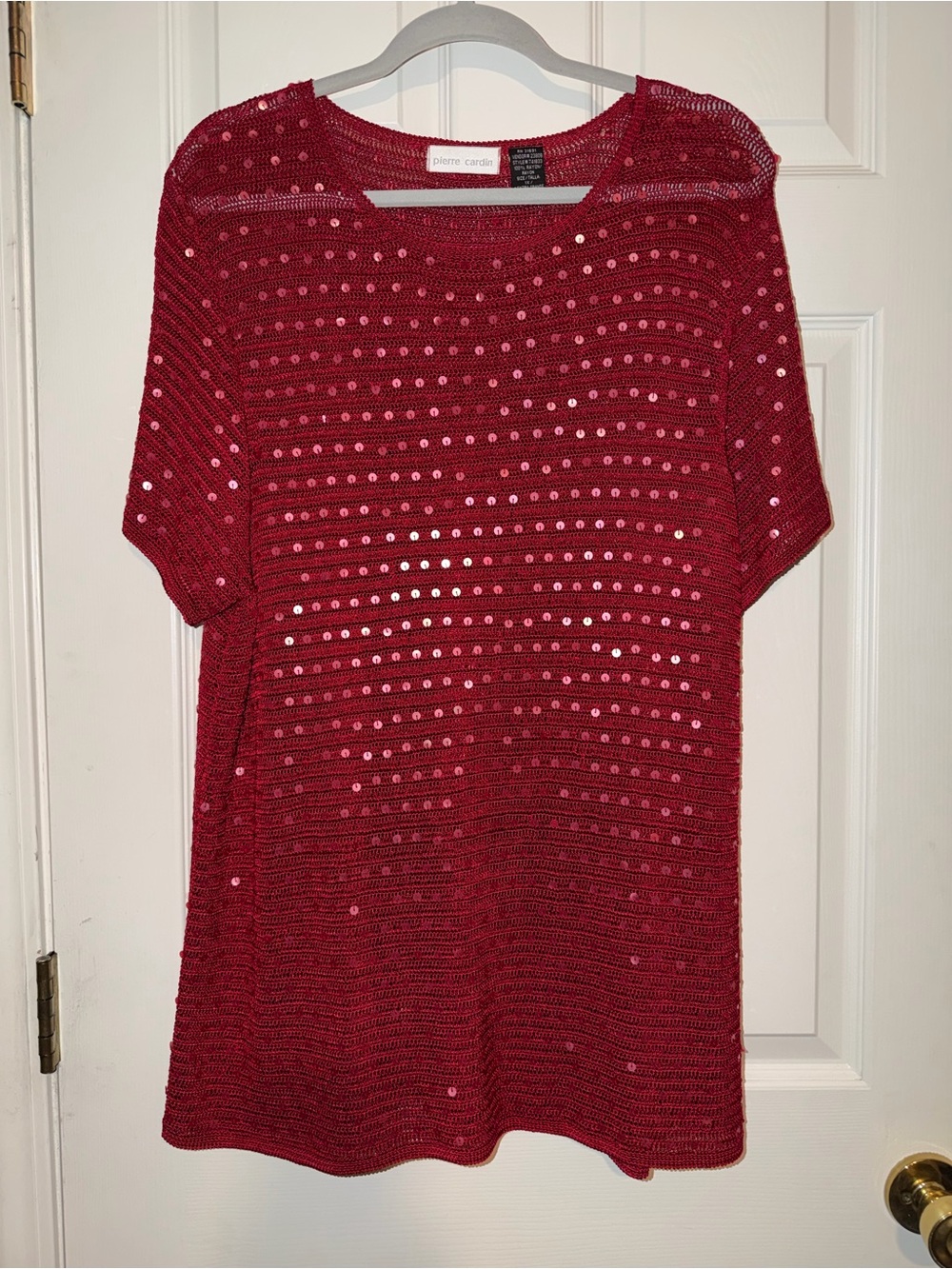 Pierre‎ Cardin Vintage Ruby Sequin Knit Tunic